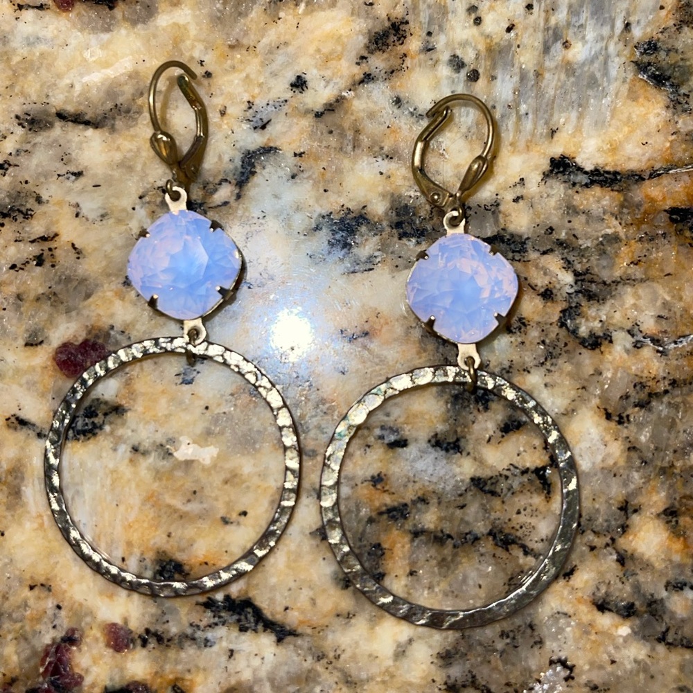 Victoria Lynn Hoop Earring (Rose Water Opal)